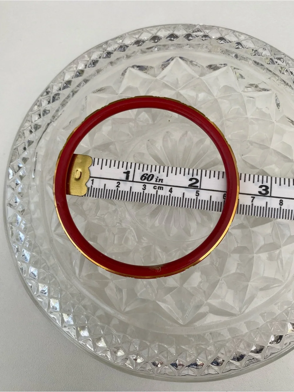 Gold-Accent Red Enamel Bangle Bracelet - Women's Jewelry